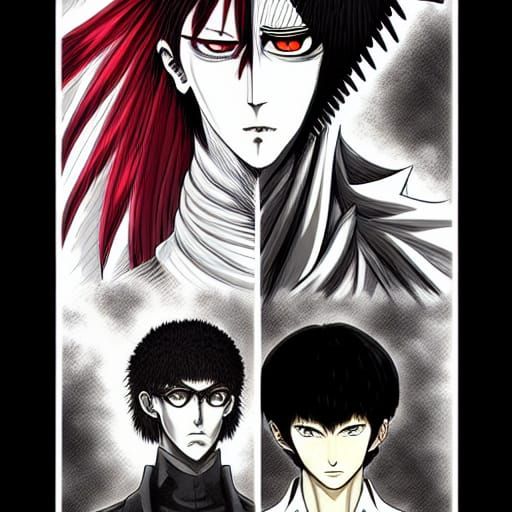 Menacing Demon Portrait in Manga Style