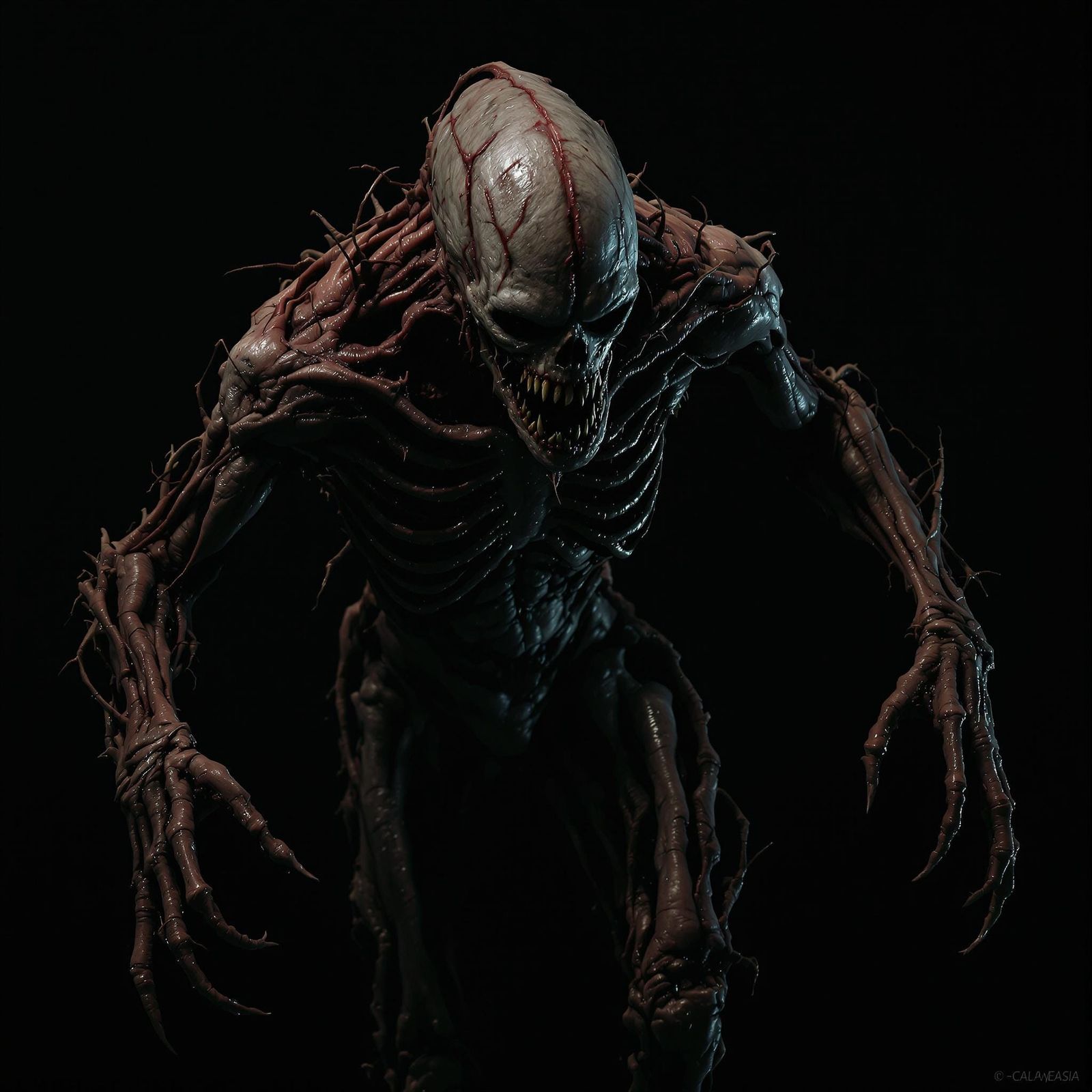 Undead Creature in a Haunting, Hyper-Realistic Gothic Style