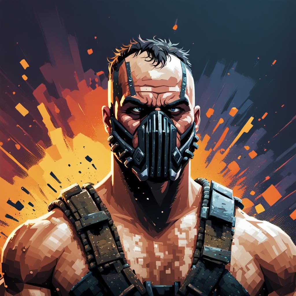 Pixelated Bane Hyperrealistic Splash Art