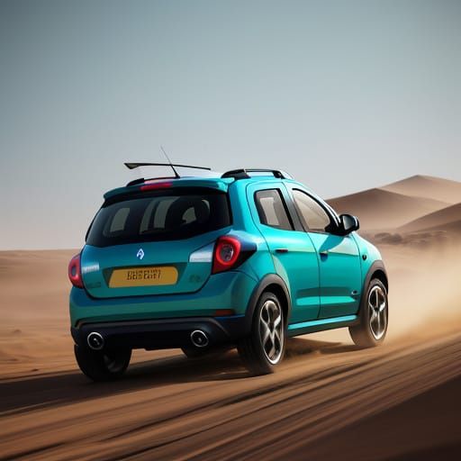 Sandero Stepway Driving on Dusty Road Concept Art