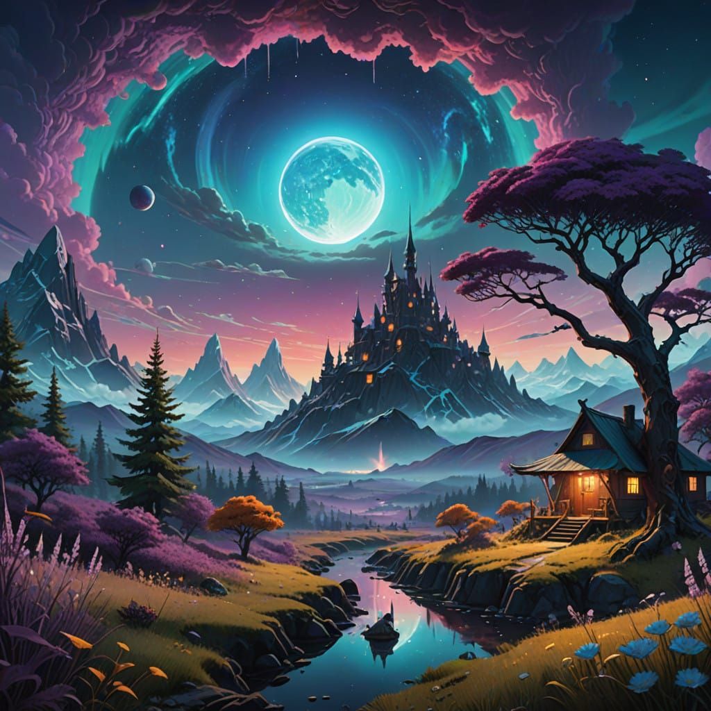 Kitsune World of Whimsy in Vibrant Colors