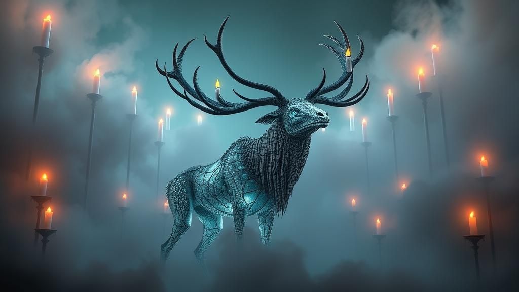 Majestic Zombie Elk in Mystical Dreamscape