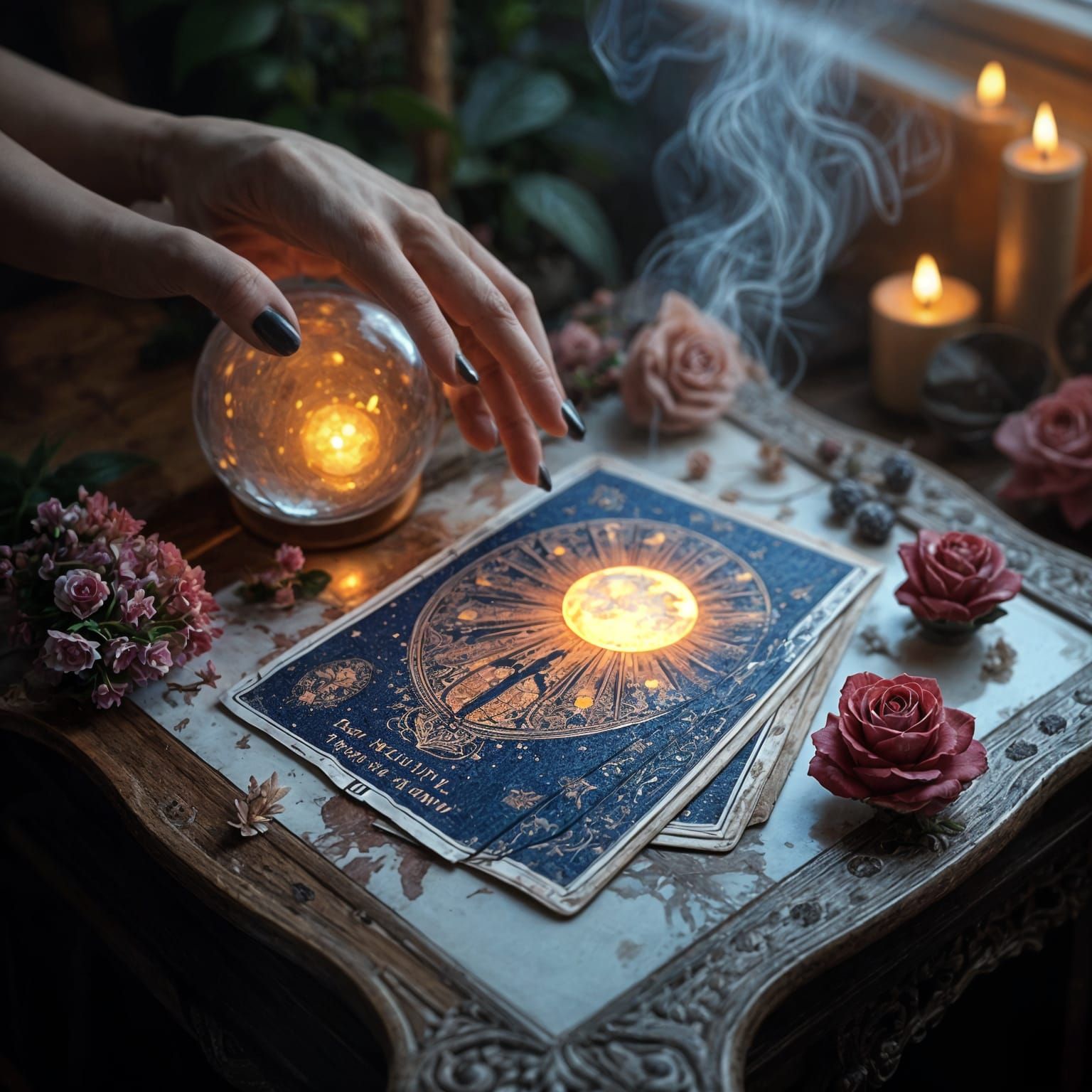 Mystical Tarot Card Readings in Dark Academia Style