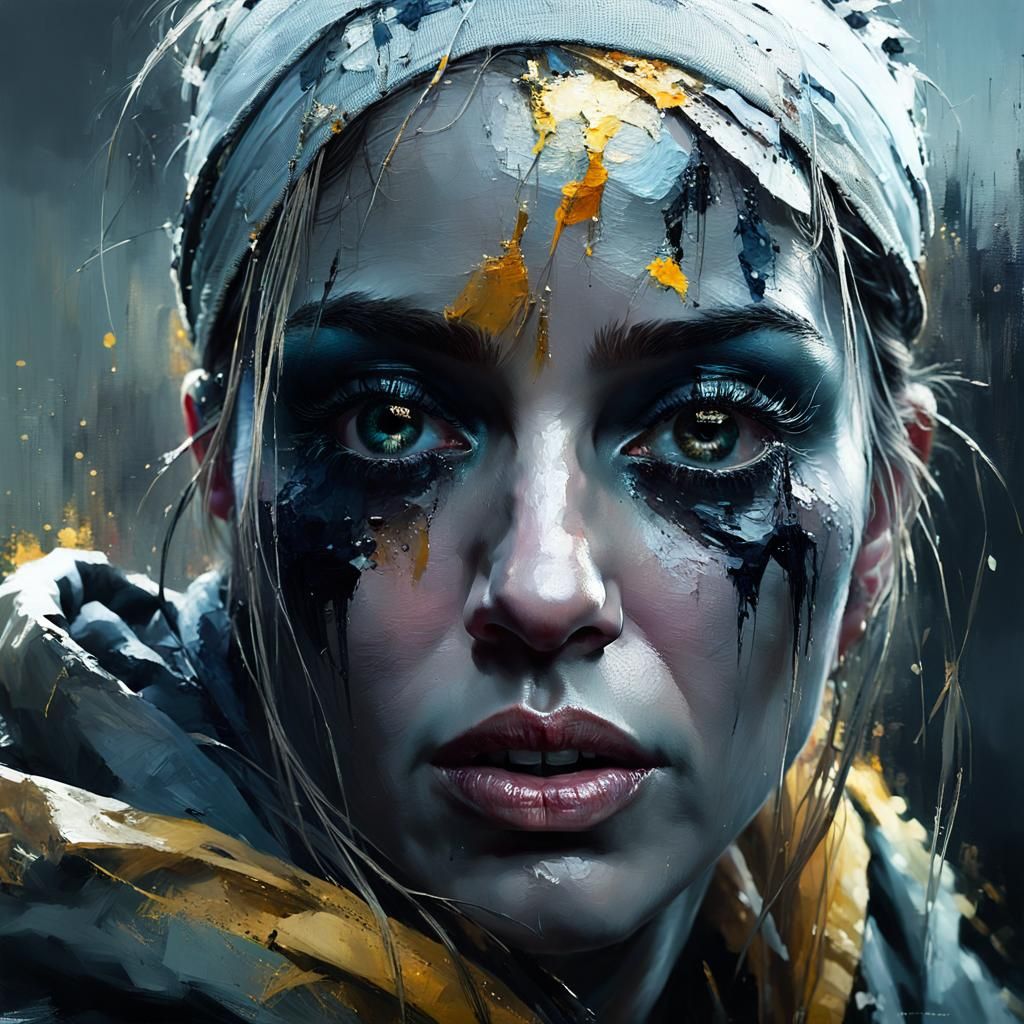 Woman Dancing on Flying Carpet Above New York