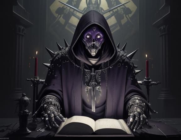 Robotic Death Priest in Dark Fantasy Concept Art