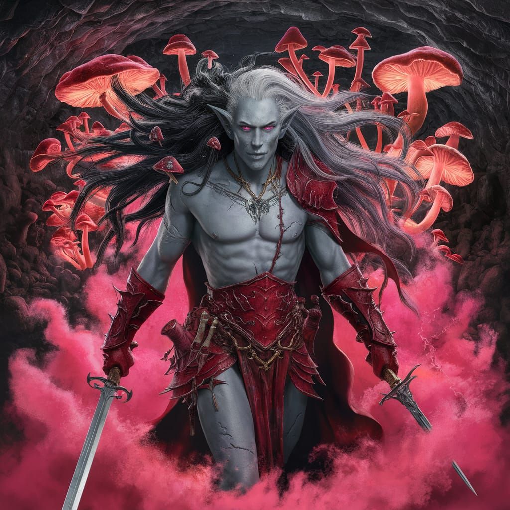 Drow High Priest of Beauty, Fantasy Splash Art