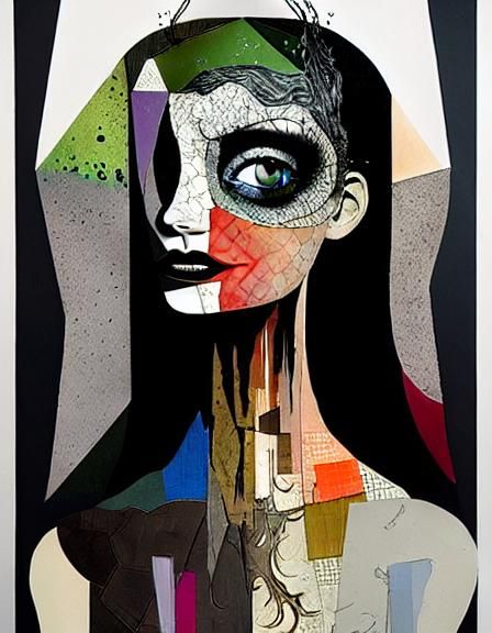 Surreal Woman's Portrait Inspired by Dave McKean's Ink Drips