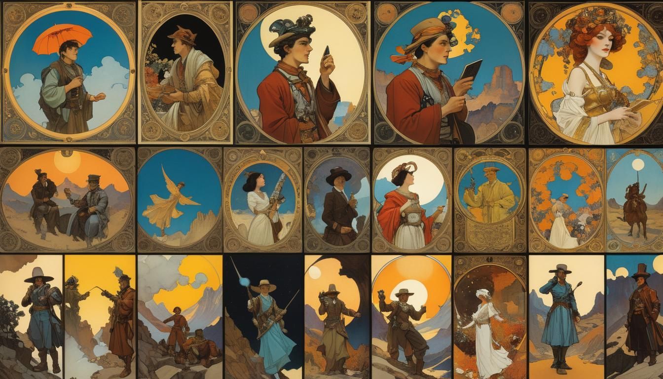 Surreal Androids in Art Nouveau Comic Book