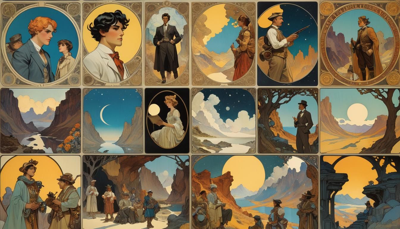 Android Avatars in Valley: Comic Book Illustration