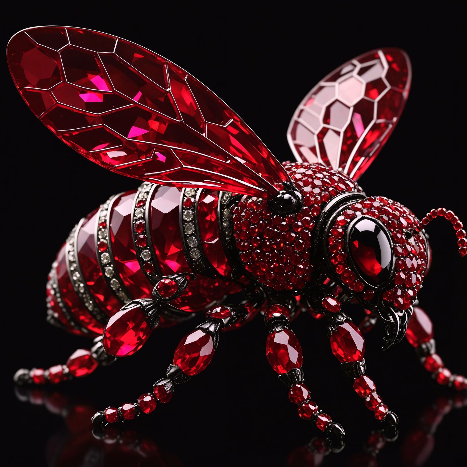 Ruby Bumblebee: Glistening Gemstone Insect