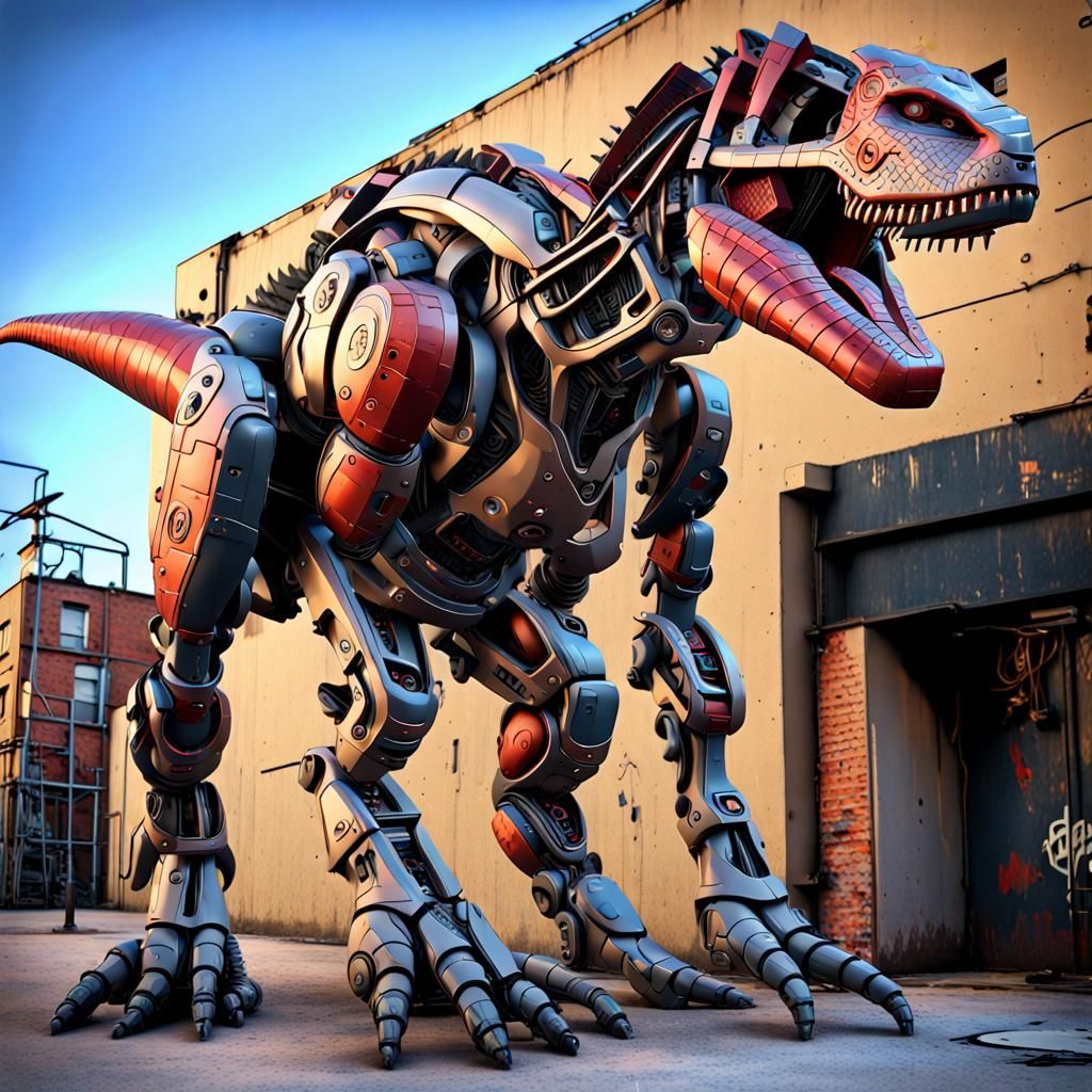 Mechanical dinosaur progression