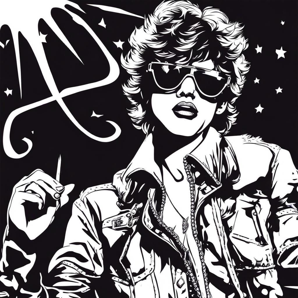 Hyperrealistic Pop Star in Graffiti Splash Art