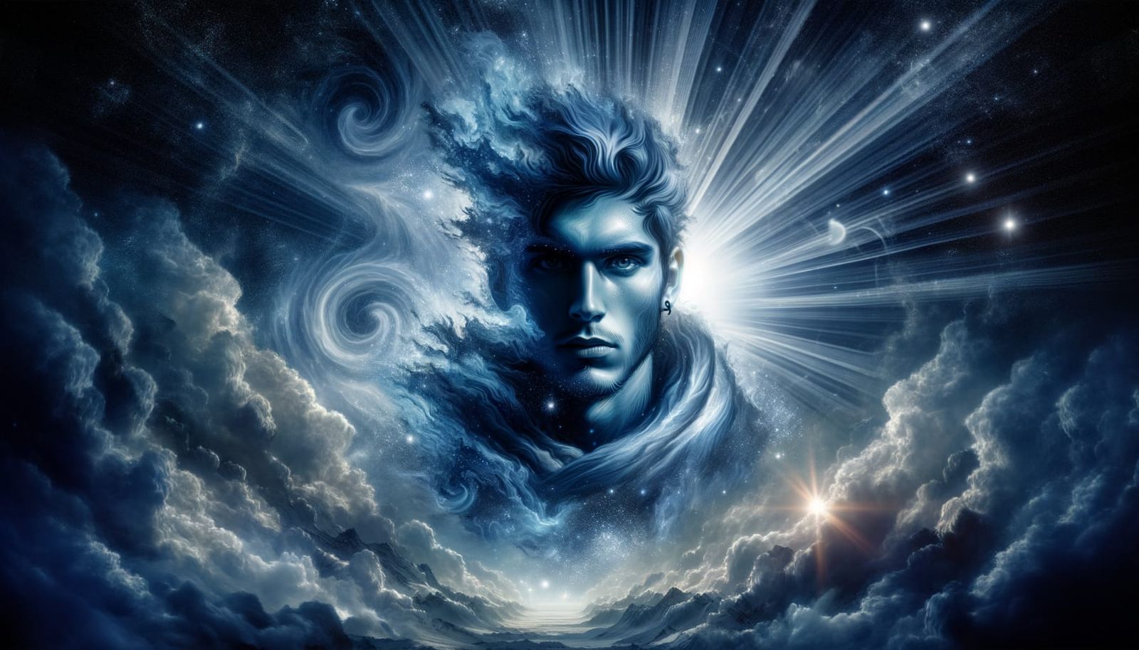 Cosmic Storm Bringer: Determined Hispanic Man Embodies Chang...