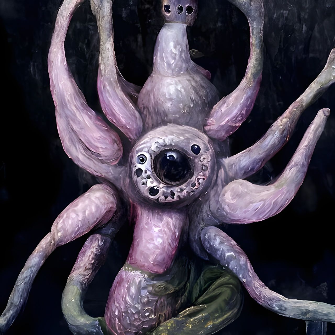 Hyperdetailed Shoggoth Portrait in Shaun Tan Style
