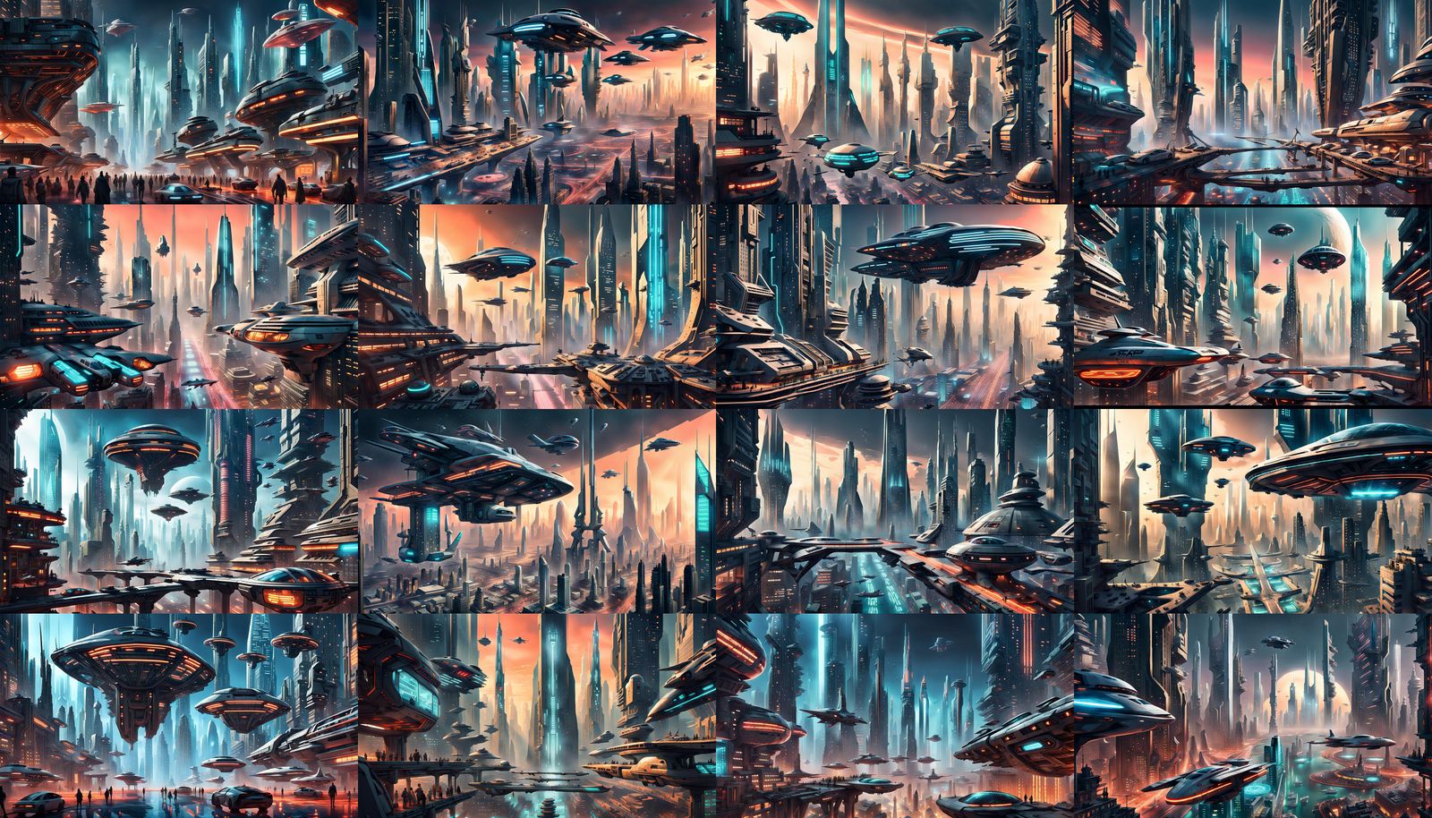 Cyberpunk Megacity with Flying Cars and Neon Streets