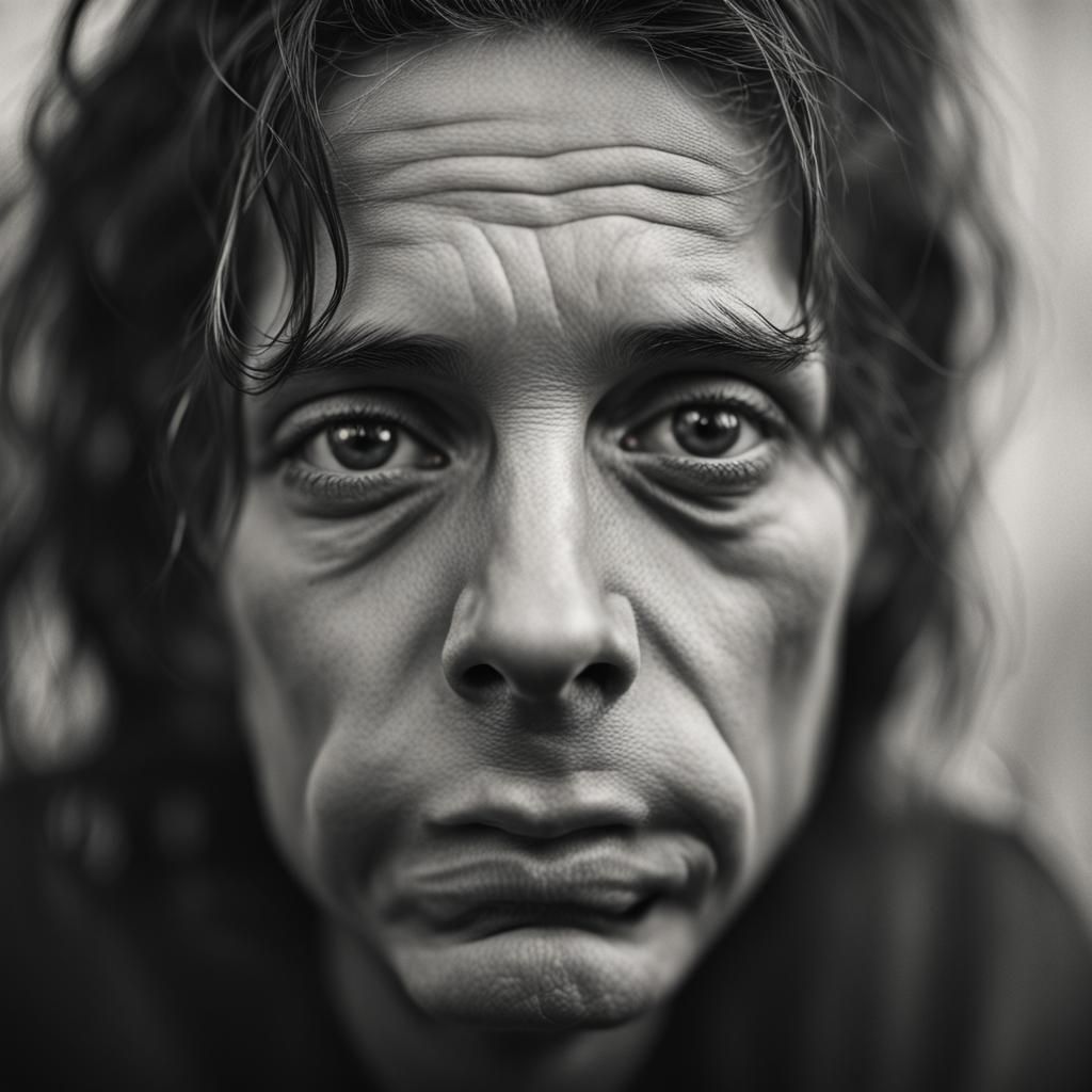 Striking Black and White Portrait in Fine Art Style