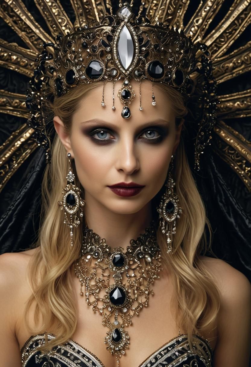 Pale Goth Vampire Queen Goddess in Unreal Engine 5