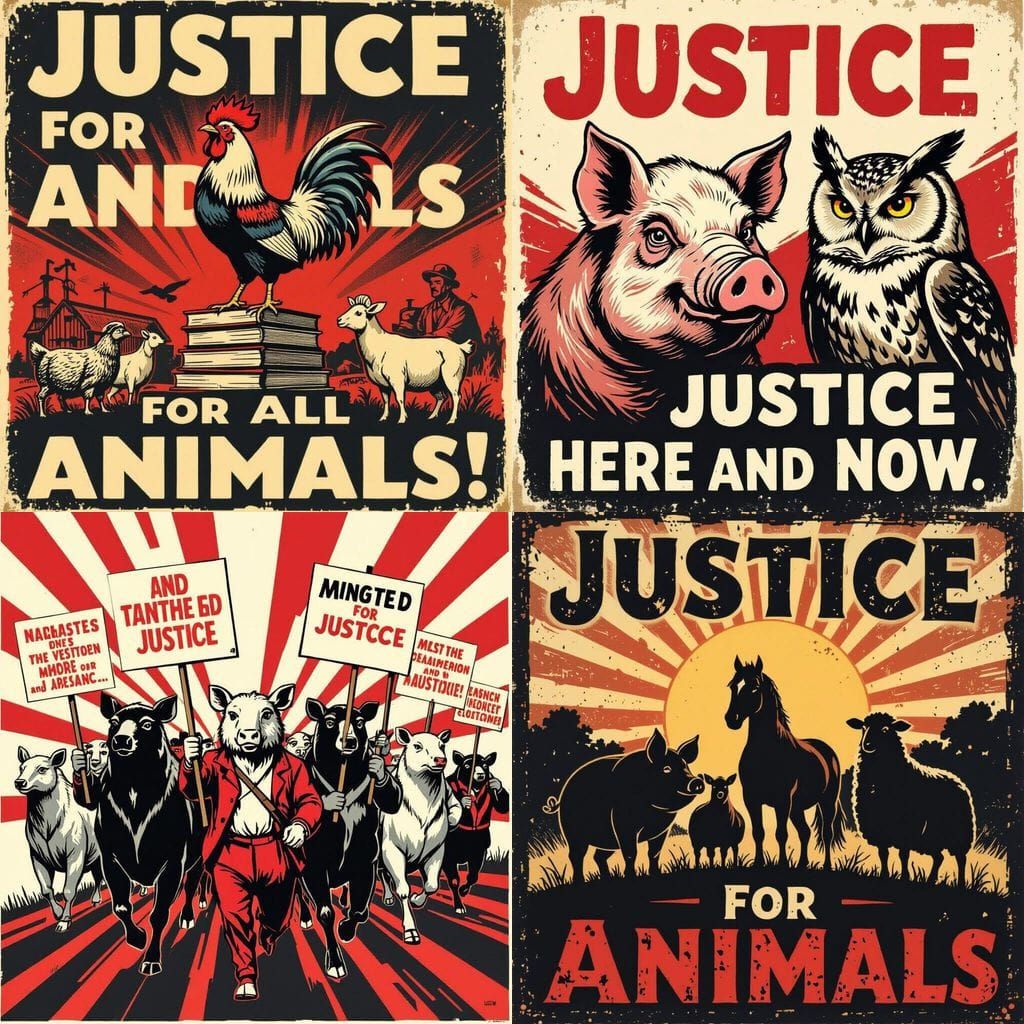 Animal Farm Style Poster Demanding Justice
