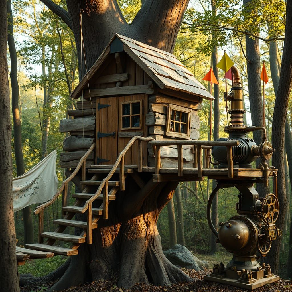 Whimsical Treehouse Amidst the Canopy