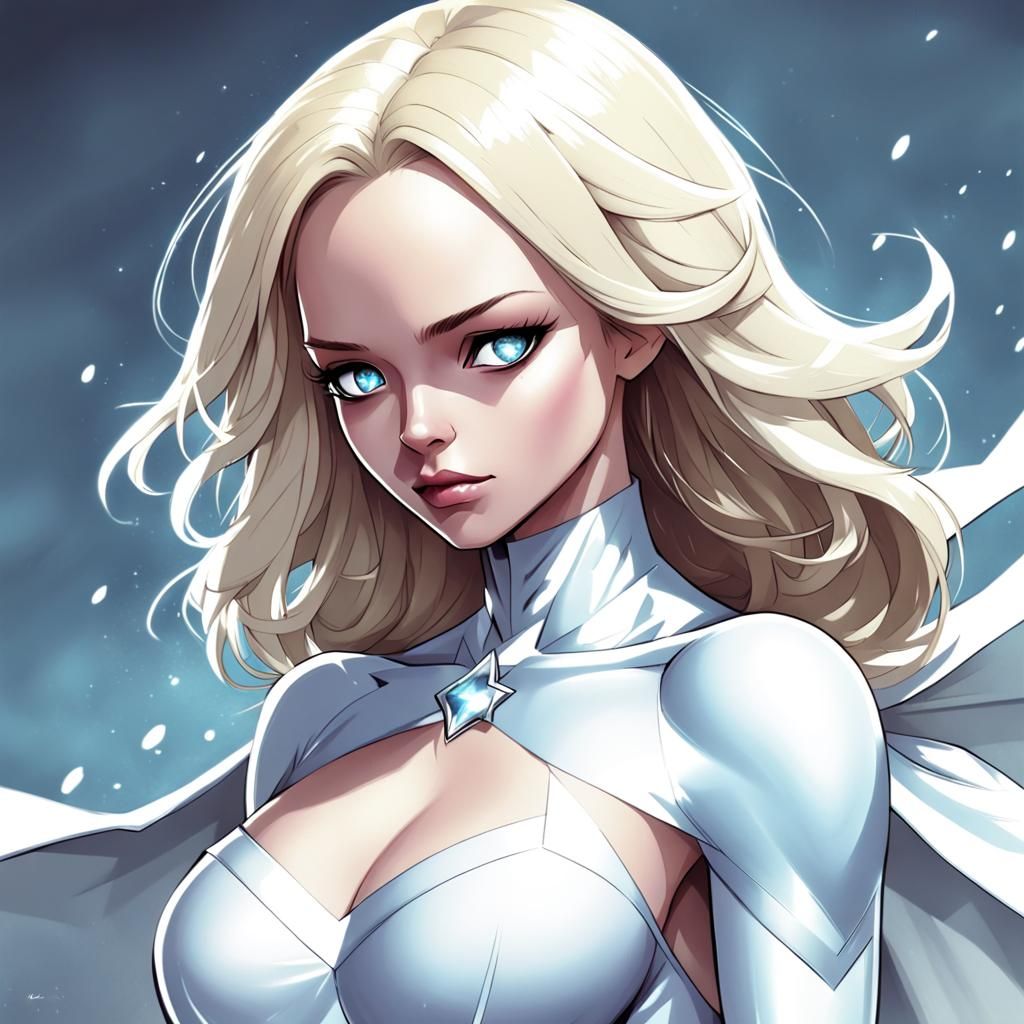 Emma Frost Digital Art in Comic Book Style
