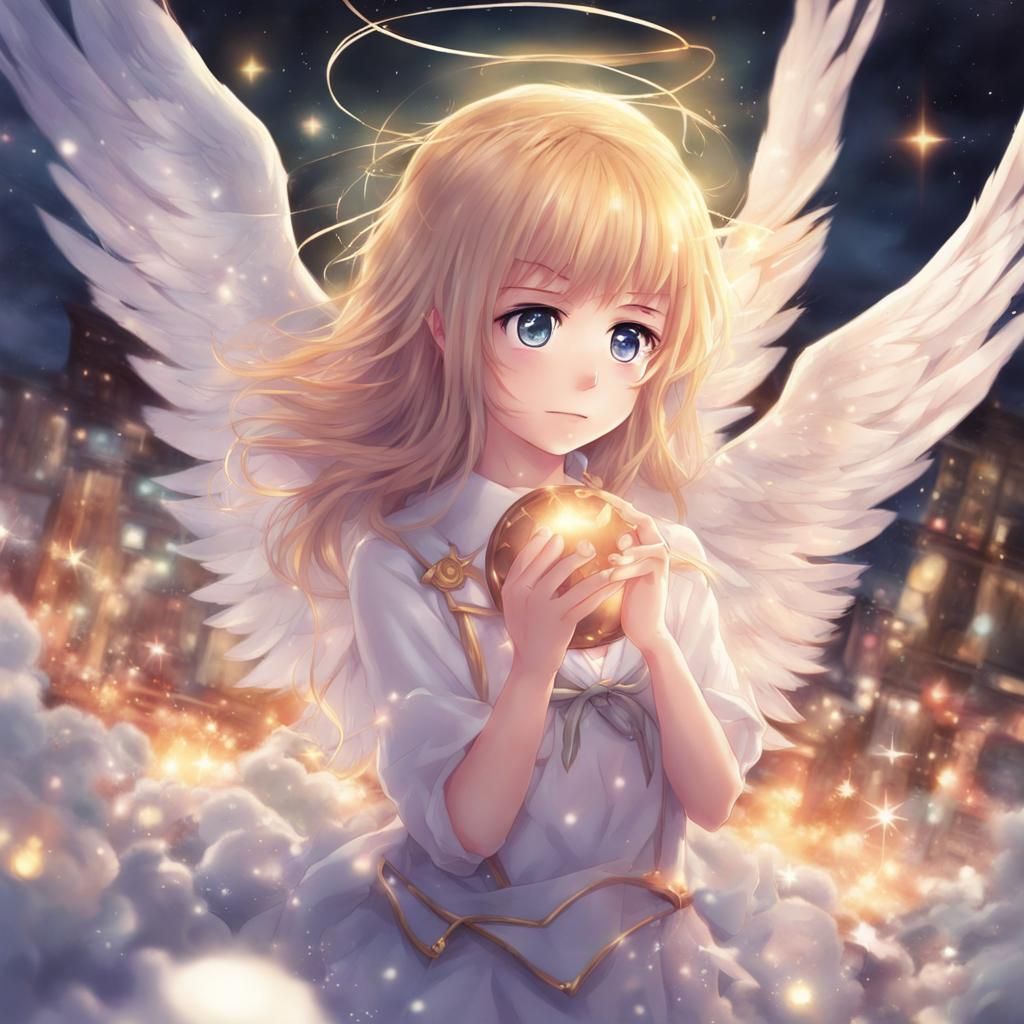 Anime Angel in Japanese Manga Style