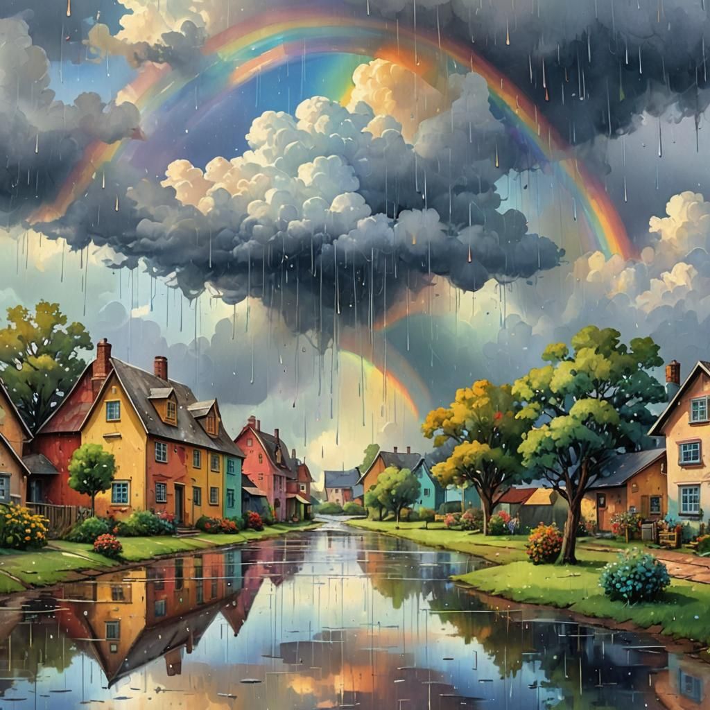 Double Rainbows on a rainy day