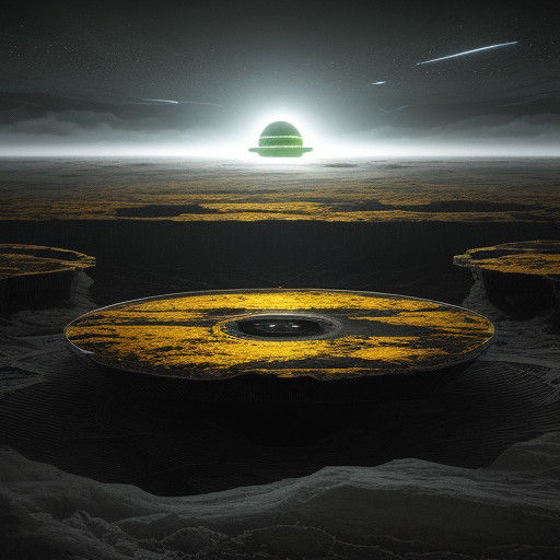 Surreal Digital Artwork Depicts Massive White UFO in Barren....