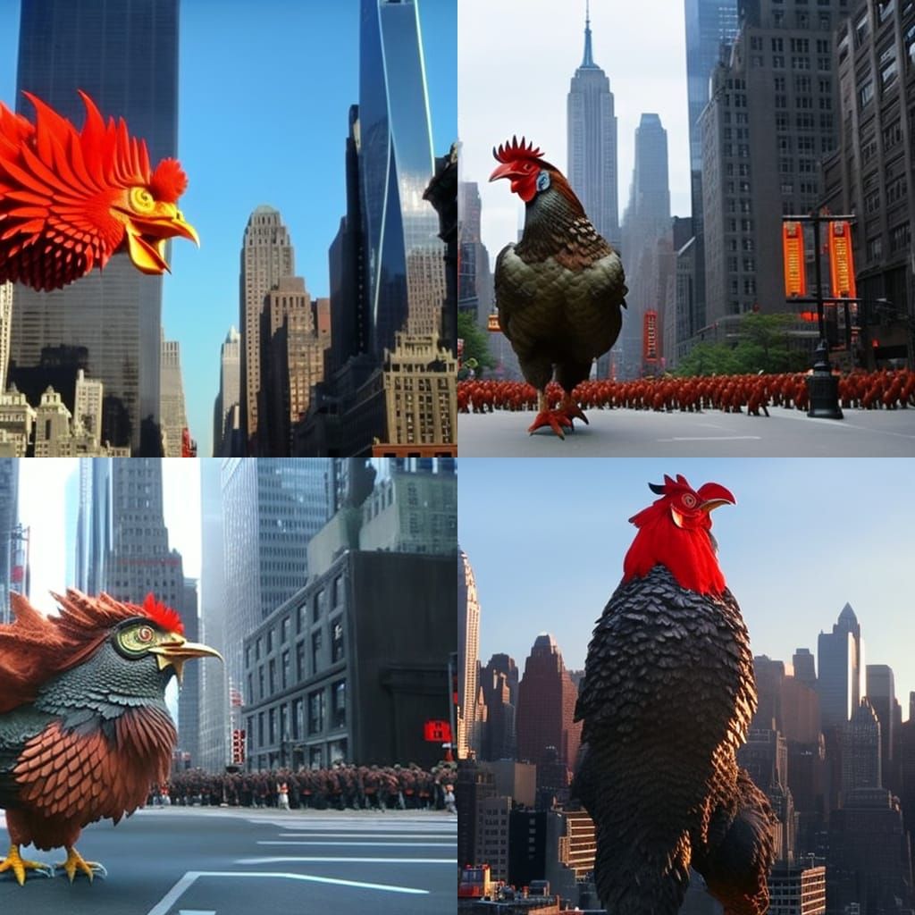 Chicken Kaiju Stomps Through New York City