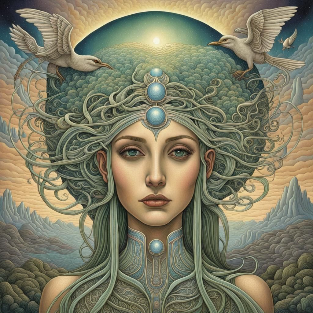 Vibrant Digital Artwork of Futuristic Dreamscape