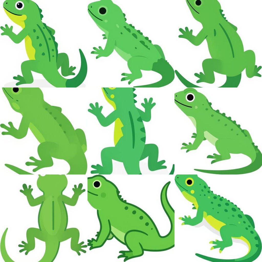 Clean Vector Lizard Illustration in Flat Design Style