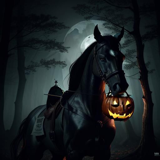 Super Luigi as Headless Horseman in Dark Forest