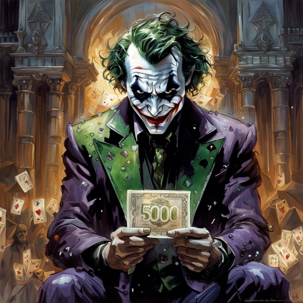 Joker Card in Dark Fantasy Style