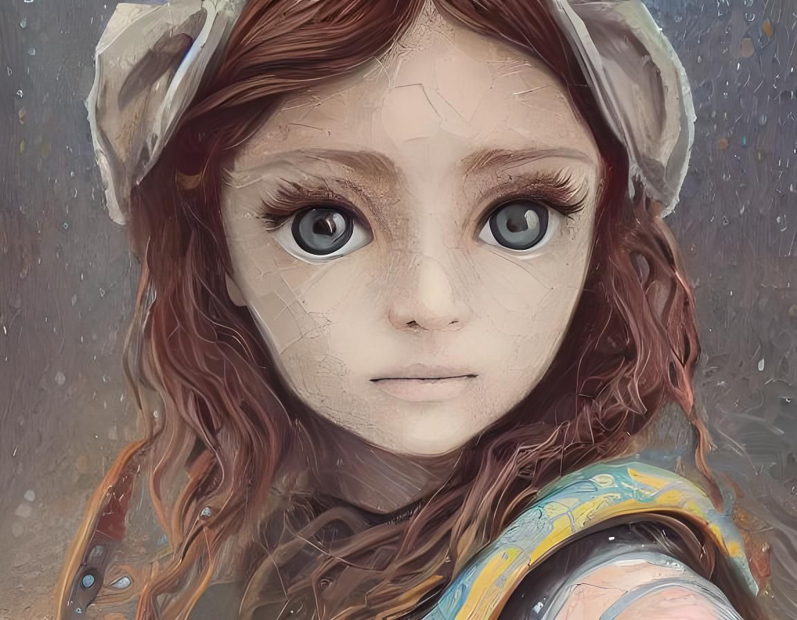 Steampunk Mecha Girl in Istanbul Market, Digital Art
