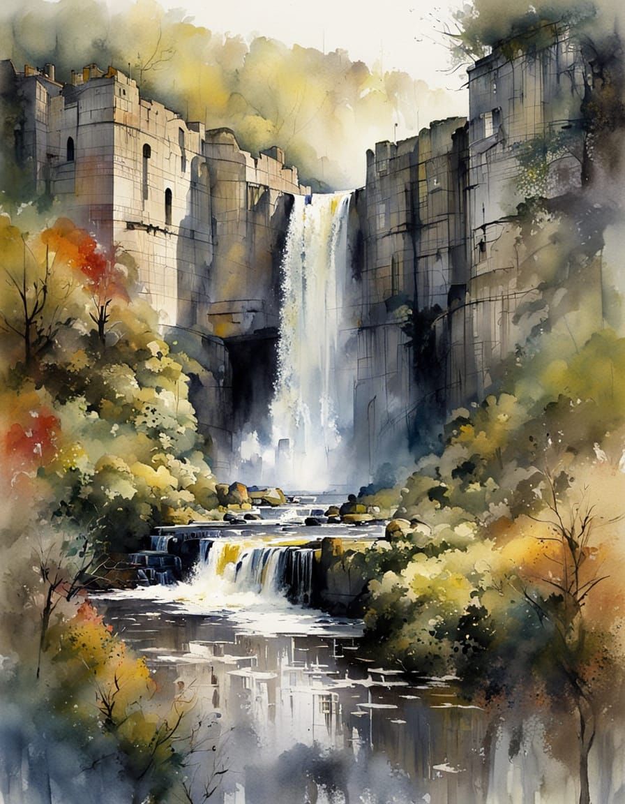 Intricate Graffiti Art Scene in High Force, Teesdale