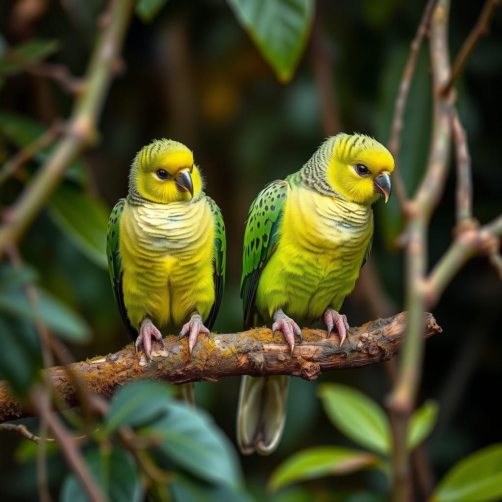 Exotic Kiwi Birds in Lush Green Habitat