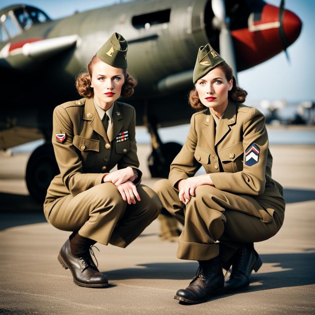 WWII U.S. Army Women in Uniform Photograph