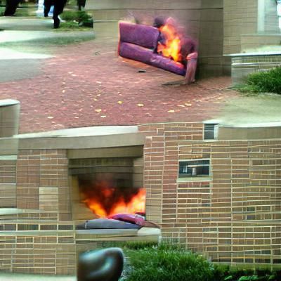 Burning Couch on Fire