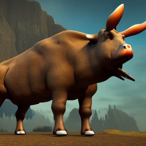 Fantastical Rad Cow Concept Art in 8K