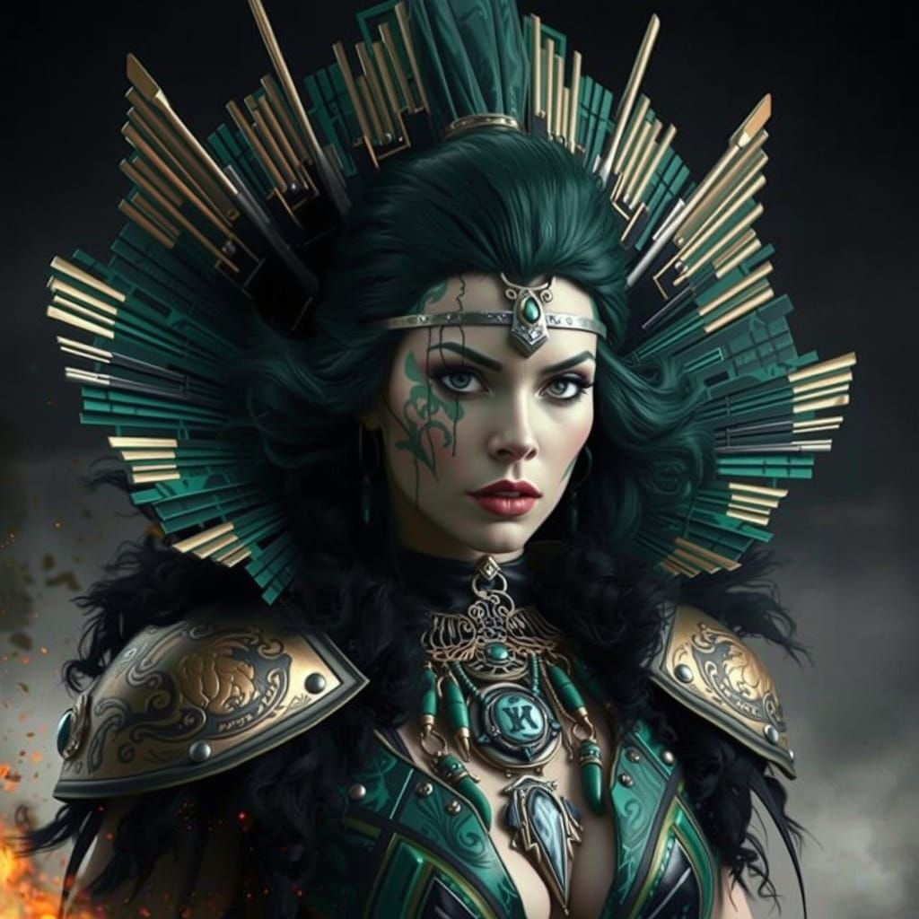 Viking Warrior in Malachite Armor