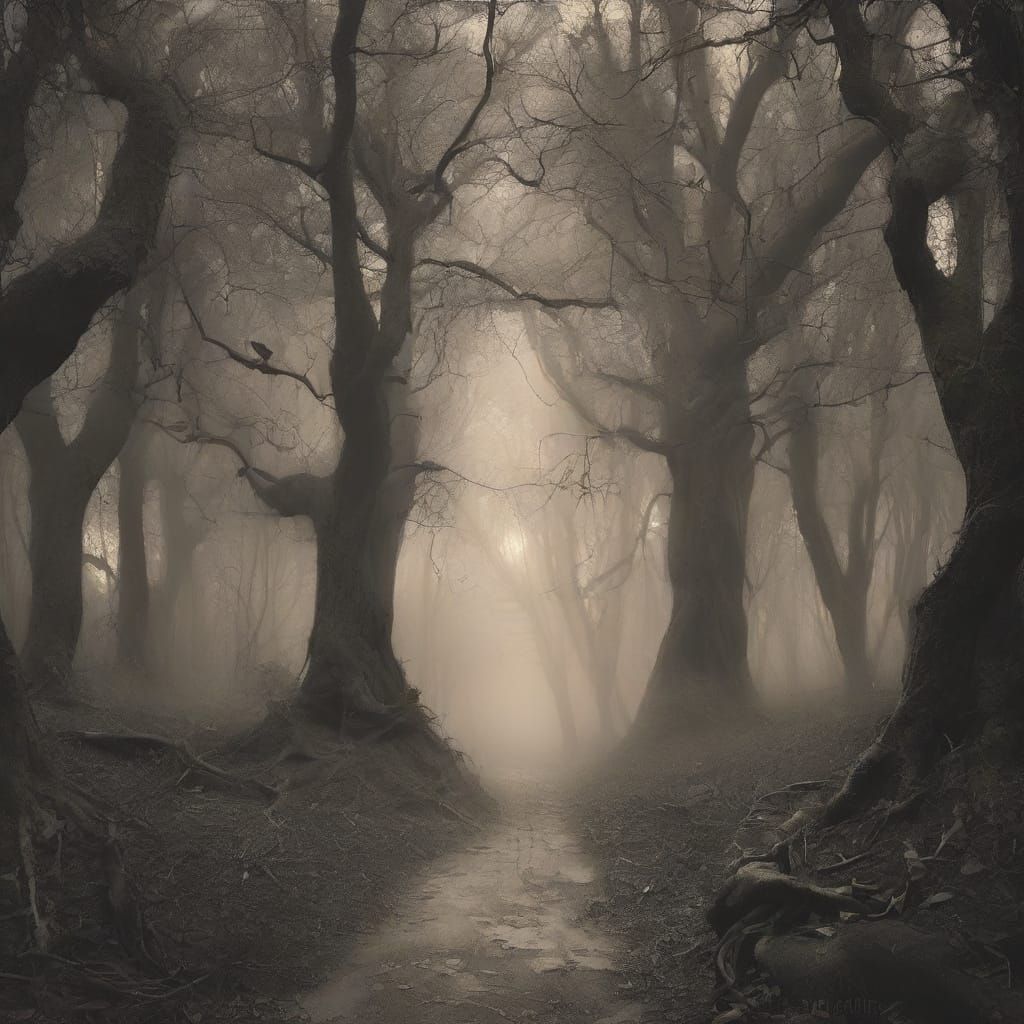 Meditating Kabbalah Rabbit in Surreal Forest