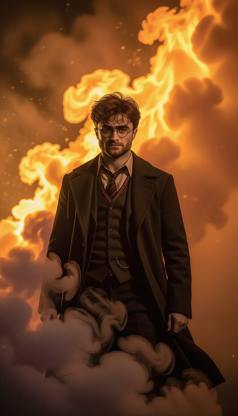 Fiery Cyclone: Cinematic Dark Fantasy Concept Art