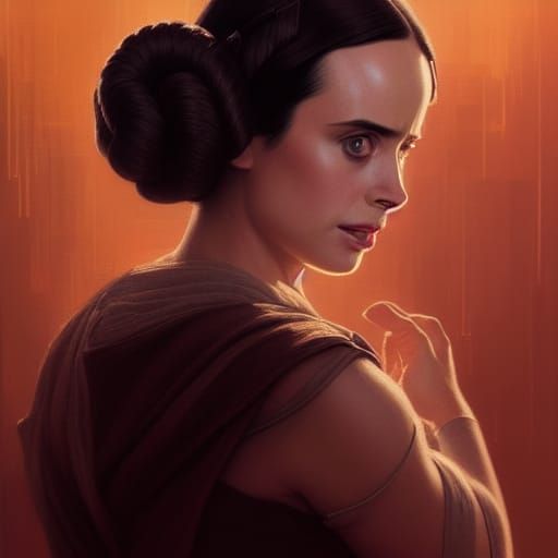 Krysten Ritter as Princess Leia: Hyperdetailed Portrait