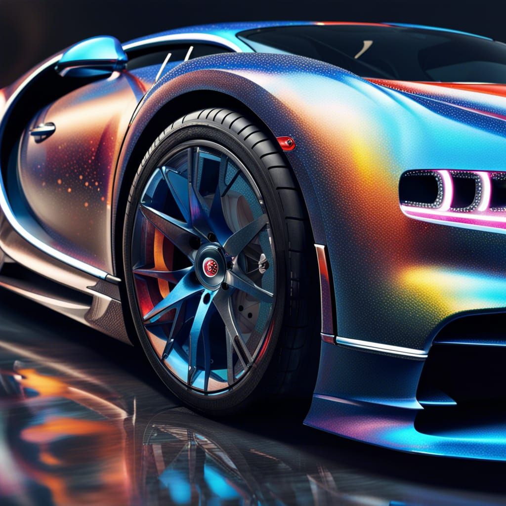 Bugatti Chiron Hyperrealistic Splash Art Concept