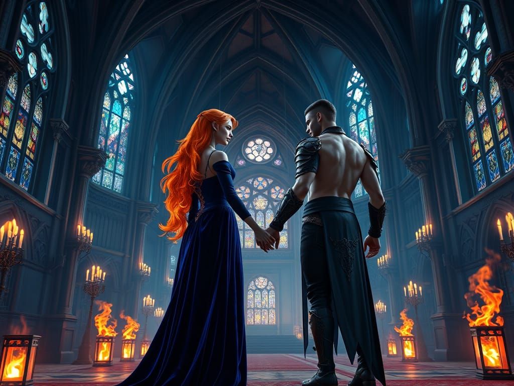 Gothic Castle: Fire Genasi Warrior and Vampire Queen