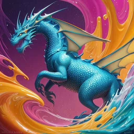 Candy Art: Bio-Mechanical Dragon Attacks Spaceship