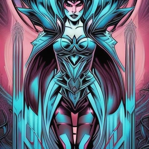 Blue and Pink Ballerina Rorschach Test