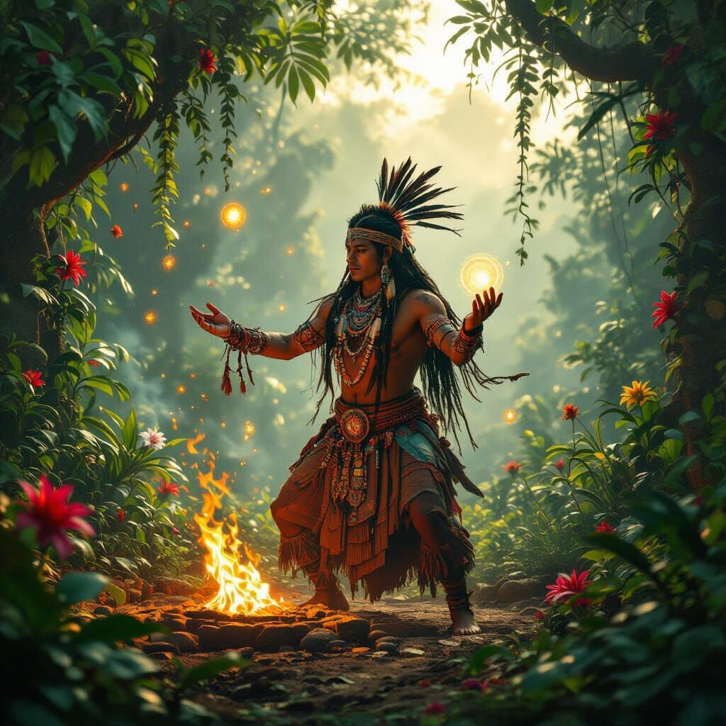 Jungle Shaman Ritual at Dawn