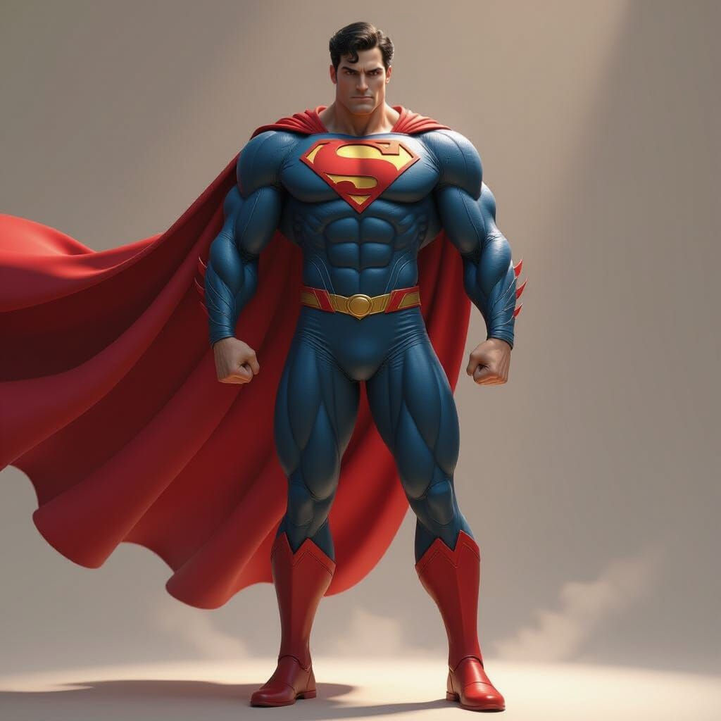 Heroic Superman in Detailed 3D Render