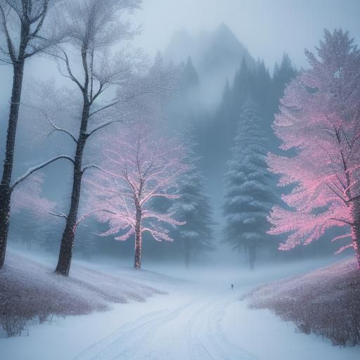 Зима. Снежные горы, горнолыжник крупным планом катится вниз --sref 3176244232