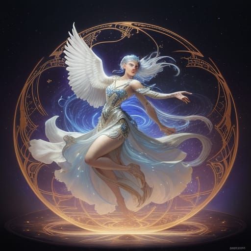 Celestial Doves in Cosmic Dance